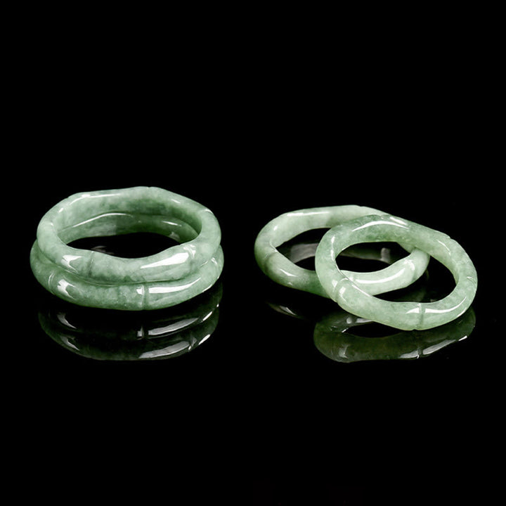 Anillo de jade con diseño de bambú natural y Buddha Stones - image 11