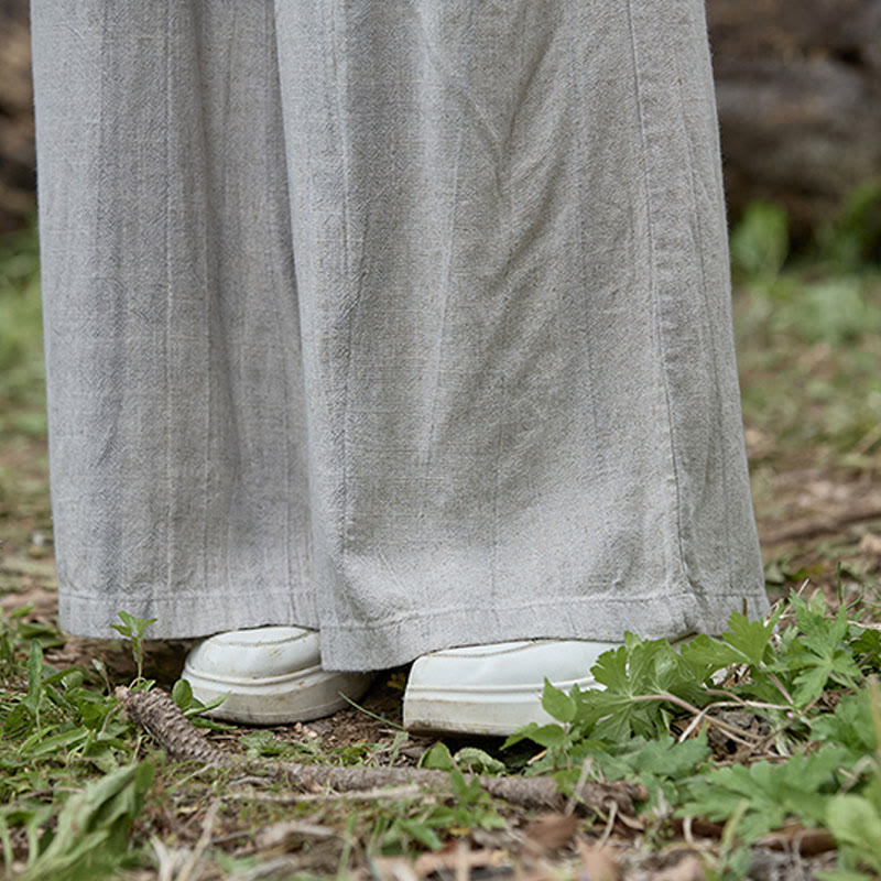Pantalones anchos de lino con efecto tie-dye para mujer, estilo casual, con bolsillos, de Buddha Stones - image 22