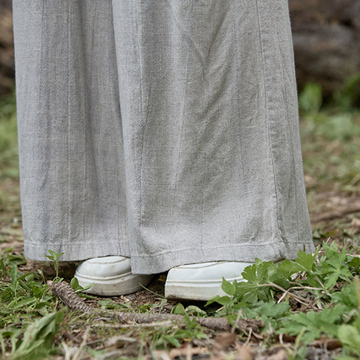 Pantalones anchos de lino con efecto tie-dye para mujer, estilo casual, con bolsillos, de Buddha Stones - image 22