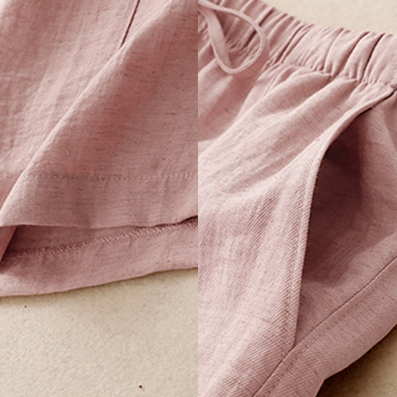 Pantalones anchos de verano con diseño de Buddha Stones y cordón ajustable para mujer con bolsillos - image 4