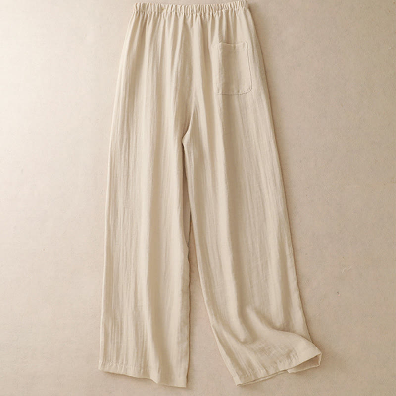 Pantalones anchos de verano con diseño de Buddha Stones y cordón ajustable para mujer con bolsillos - image 8