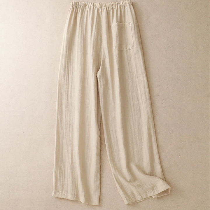 Pantalones anchos de verano con diseño de Buddha Stones y cordón ajustable para mujer con bolsillos - image 8