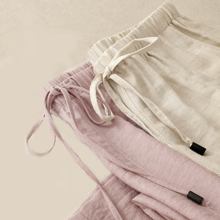 Pantalones anchos de verano con diseño de Buddha Stones y cordón ajustable para mujer con bolsillos - image 18