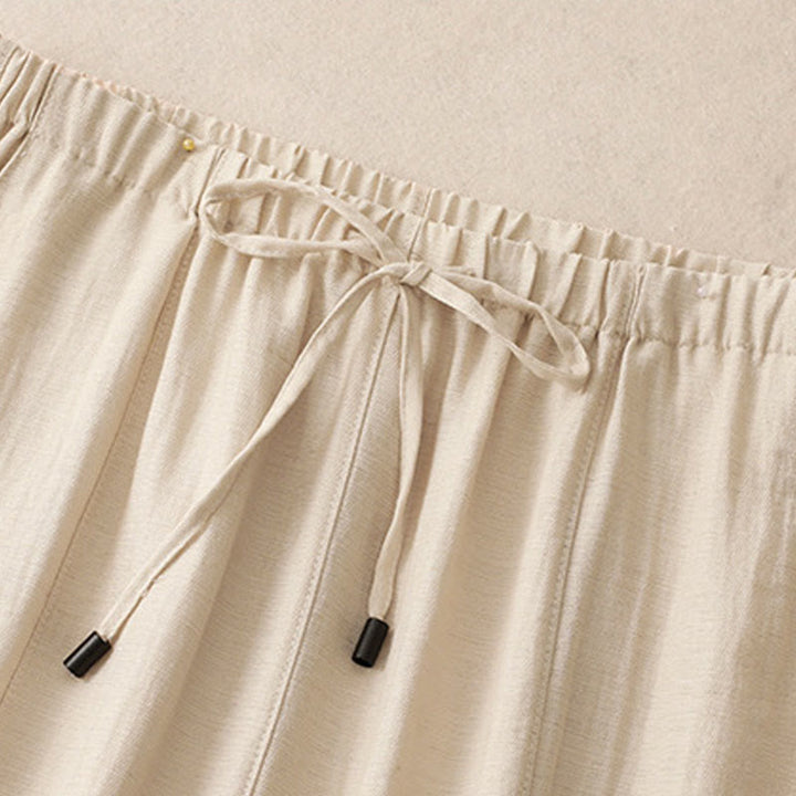 Pantalones anchos de verano con diseño de Buddha Stones y cordón ajustable para mujer con bolsillos - image 9