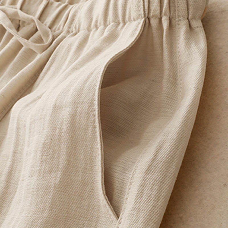 Pantalones anchos de verano con diseño de Buddha Stones y cordón ajustable para mujer con bolsillos - image 10