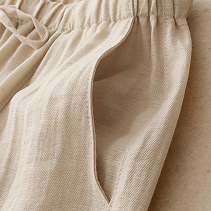 Pantalones anchos de verano con diseño de Buddha Stones y cordón ajustable para mujer con bolsillos - image 10