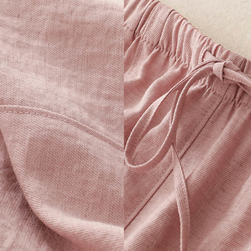 Pantalones anchos de verano con diseño de Buddha Stones y cordón ajustable para mujer con bolsillos - image 5