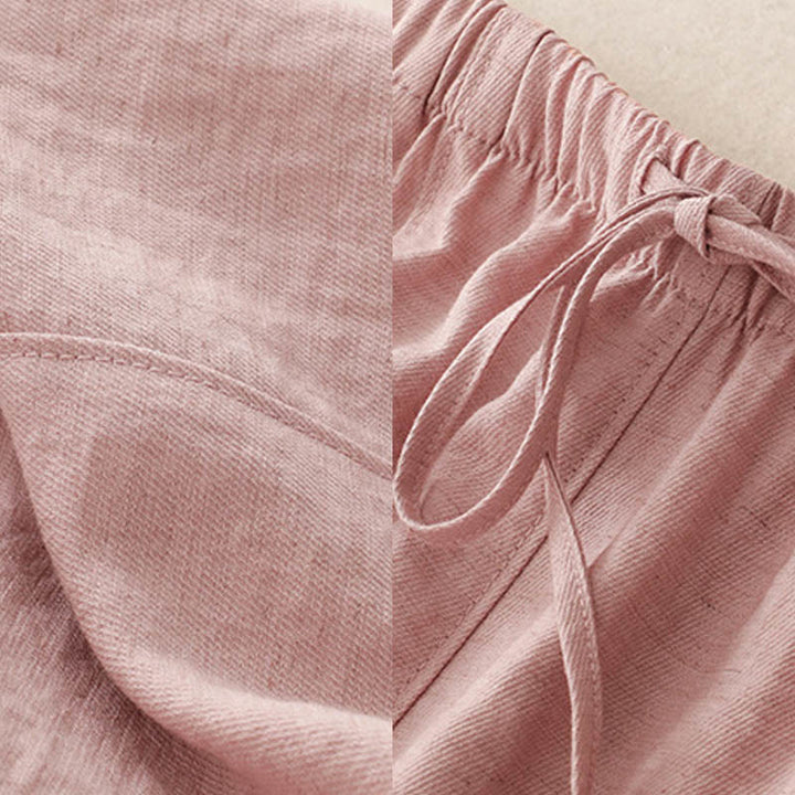 Pantalones anchos de verano con diseño de Buddha Stones y cordón ajustable para mujer con bolsillos - image 5