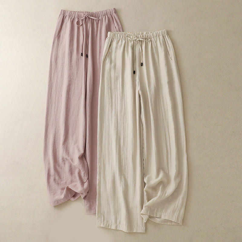 Pantalones anchos de verano con diseño de Buddha Stones y cordón ajustable para mujer con bolsillos - image 16