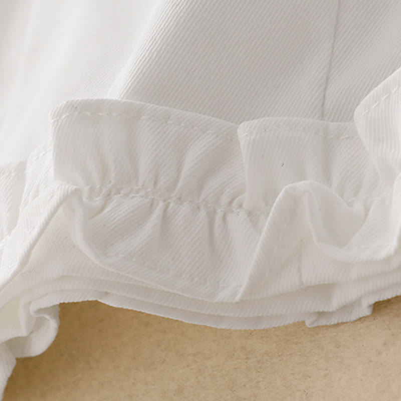 Pantalones de verano Buddha Stones con volantes y bolsillos hasta los tobillos para mujer - image 11