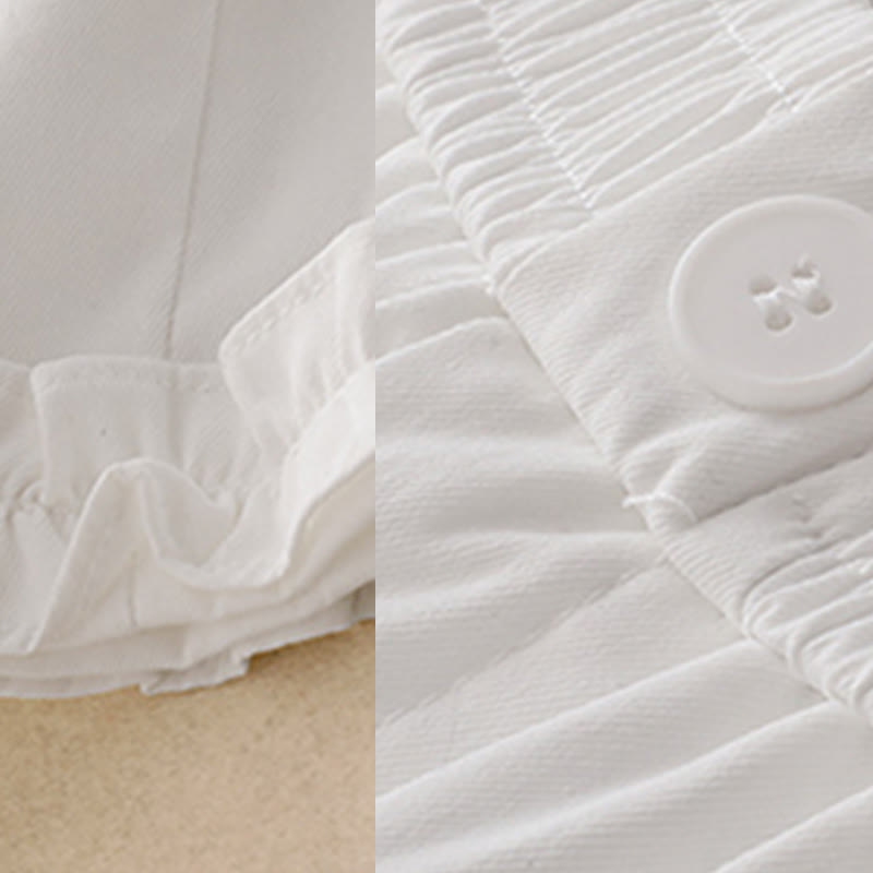Pantalones de verano Buddha Stones con volantes y bolsillos hasta los tobillos para mujer - image 12