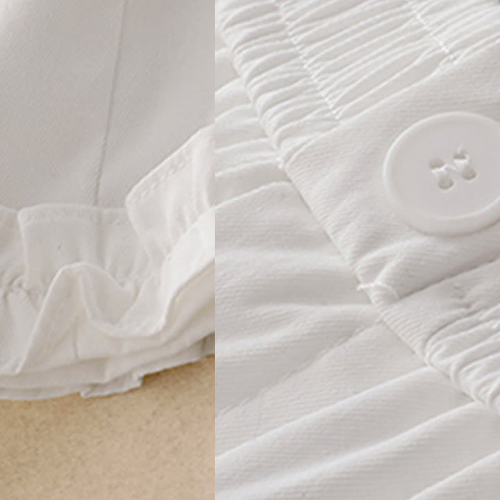 Pantalones de verano Buddha Stones con volantes y bolsillos hasta los tobillos para mujer - image 12
