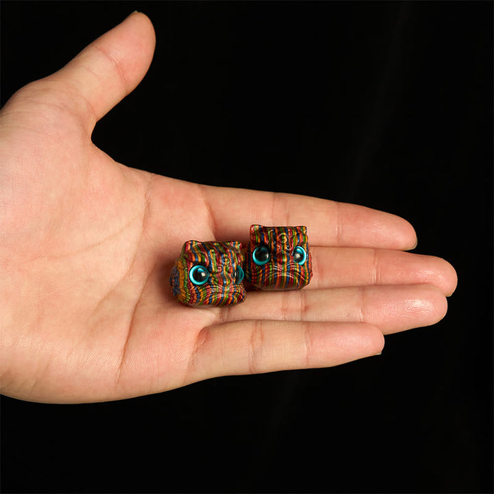 2 mini Buddha Stones de eucalipto arcoíris con forma de león danzante tallado, decoración de equilibrio - image 2