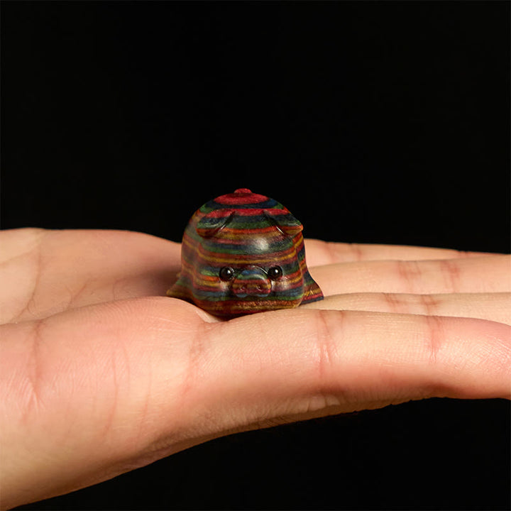2 mini Buddha Stones talladas con forma de cerdo de eucalipto arcoíris, decoración positiva - image 3