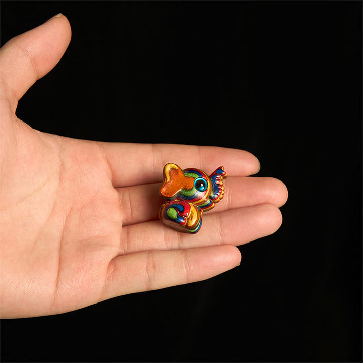 2 mini elefantes de eucalipto arcoíris tallados con Buddha Stones, decoración de fuerza - image 4