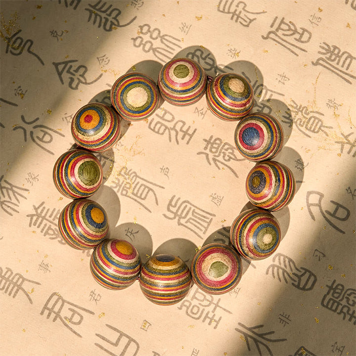Pulsera de equilibrio de eucalipto arcoíris colorido con Buddha Stones - 20 mm (circunferencia de la muñeca 16-18 cm) - image 1