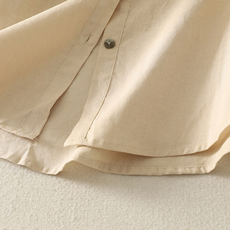 Camisa de Buddha Stones y algodón para mujer con estampado diario de lirios y media manga abullonada - image 16