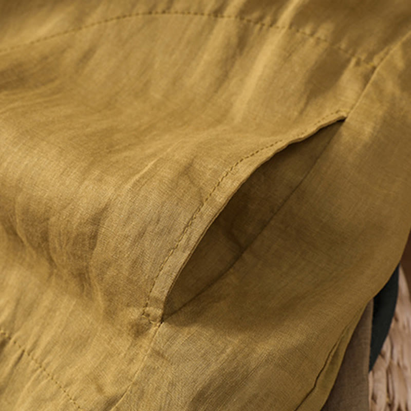 Camisa de lino y algodón con mangas tres cuartos para mujer con bolsillos Buddha Stones Daily - image 17