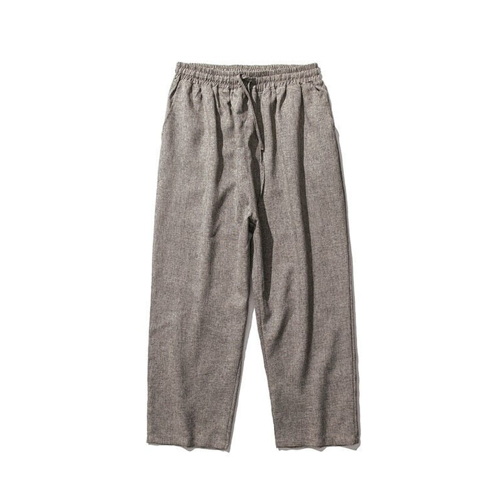 Pantalones de lino y algodón con bolsillos de Buddha Stones Summer Plain para hombre, talla 7-8 - image 10