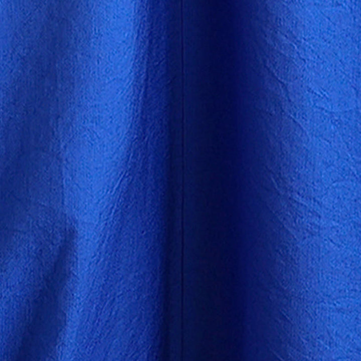 Vestido midi de algodón con cuello en V y manga larga en color puro de Buddha Stones Fall - image 21