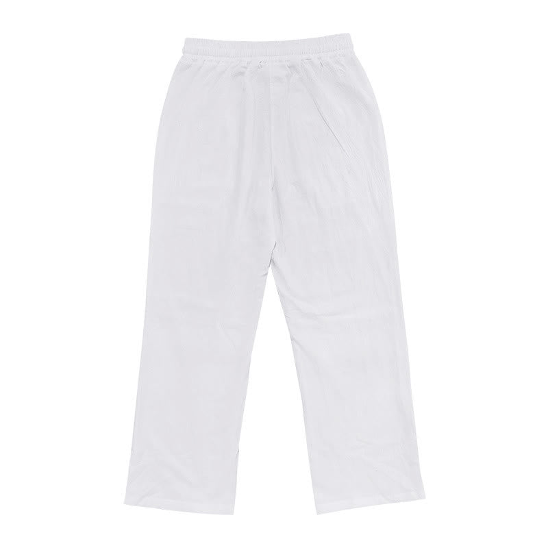 Pantalones casuales de algodón con botones y bolsillos para hombre , de Buddha Stones - image 3