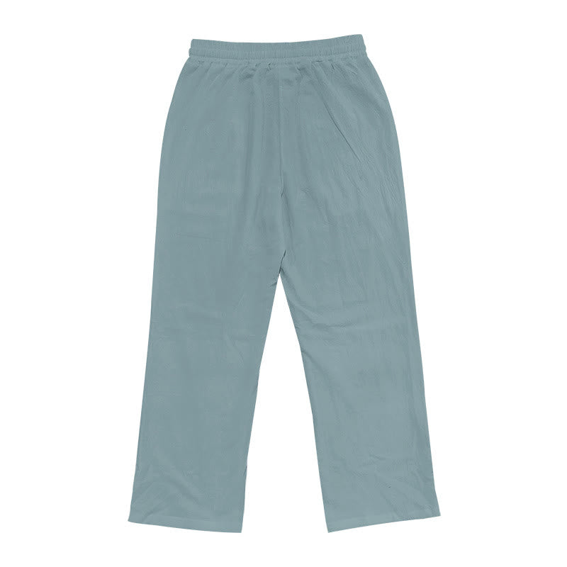Pantalones casuales de algodón con botones y bolsillos para hombre , de Buddha Stones - image 19