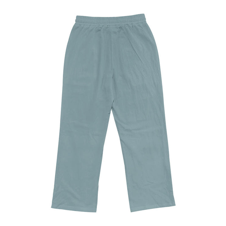 Pantalones casuales de algodón con botones y bolsillos para hombre , de Buddha Stones - image 19