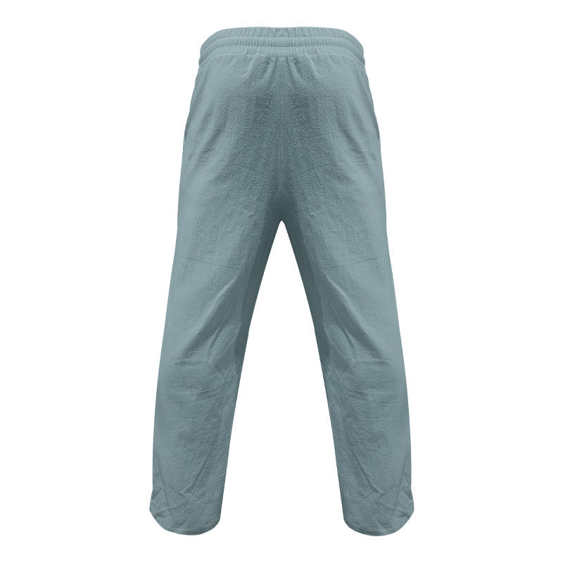 Pantalones casuales de algodón con botones y bolsillos para hombre , de Buddha Stones - image 23