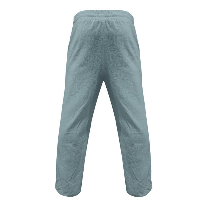 Pantalones casuales de algodón con botones y bolsillos para hombre , de Buddha Stones - image 23