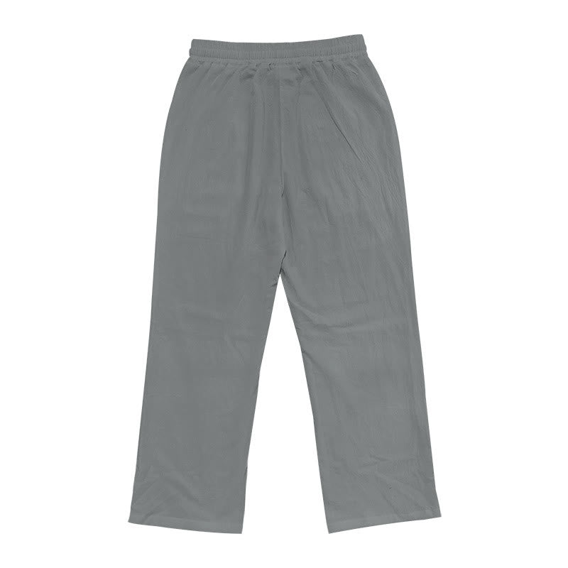 Pantalones casuales de algodón con botones y bolsillos para hombre , de Buddha Stones - image 27