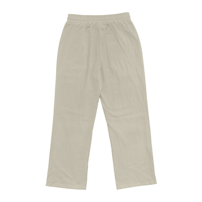 Pantalones casuales de algodón con botones y bolsillos para hombre , de Buddha Stones - image 35