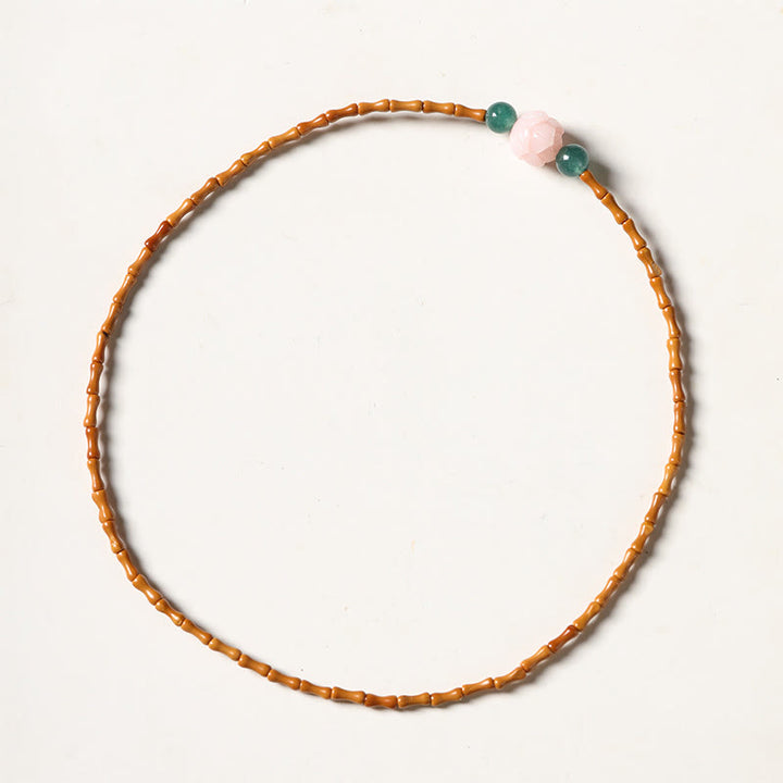 Buddha Stones Pulsera ultrafina de doble círculo con hueso de oliva y loto para una mayor fuerza interior - image 9