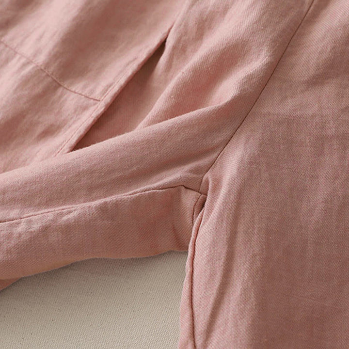 Pantalones casuales de pierna ancha con bolsillos y diseño de Buddha Stones, de poliéster, lisos, de retazos, para mujer, de largo 7-8 - image 9