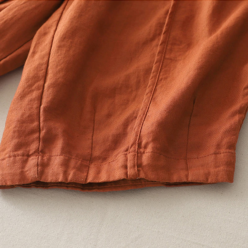 Pantalones casuales de pierna ancha con bolsillos y diseño de Buddha Stones, de poliéster, lisos, de retazos, para mujer, de largo 7-8 - image 14