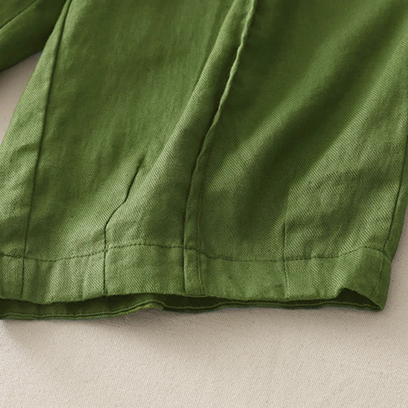 Pantalones casuales de pierna ancha con bolsillos y diseño de Buddha Stones, de poliéster, lisos, de retazos, para mujer, de largo 7-8 - image 17