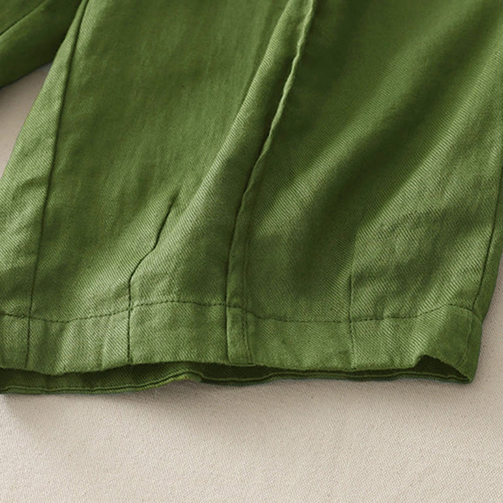 Pantalones casuales de pierna ancha con bolsillos y diseño de Buddha Stones, de poliéster, lisos, de retazos, para mujer, de largo 7-8 - image 17