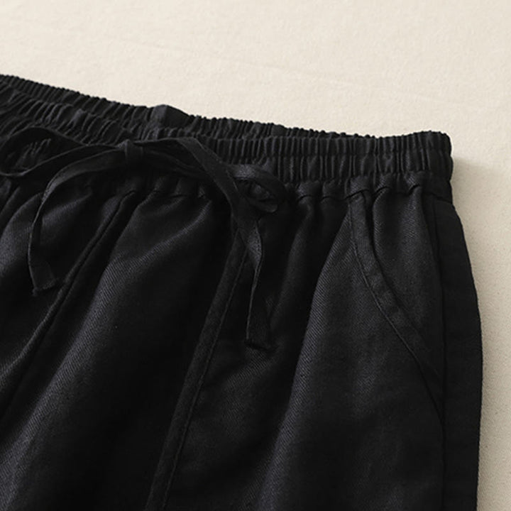 Pantalones casuales de pierna ancha con bolsillos y diseño de Buddha Stones, de poliéster, lisos, de retazos, para mujer, de largo 7-8 - image 22