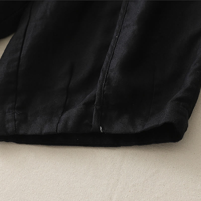 Pantalones casuales de pierna ancha con bolsillos y diseño de Buddha Stones, de poliéster, lisos, de retazos, para mujer, de largo 7-8 - image 20