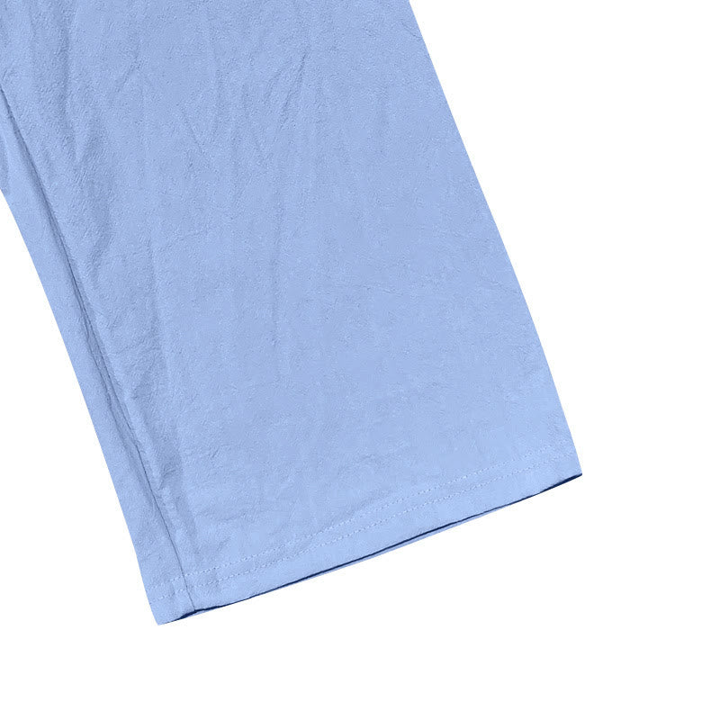 Pantalones de algodón para hombre con bolsillos y botones de color liso con cordón ajustable y Buddha Stones - image 28