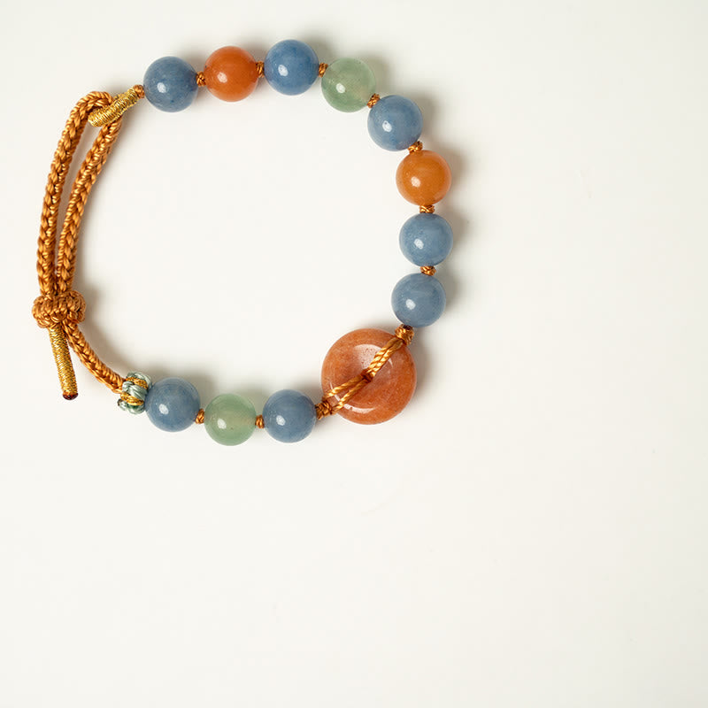 Pulsera curativa con hebilla de paz y aventurina coloreada con Buddha Stones - image 6