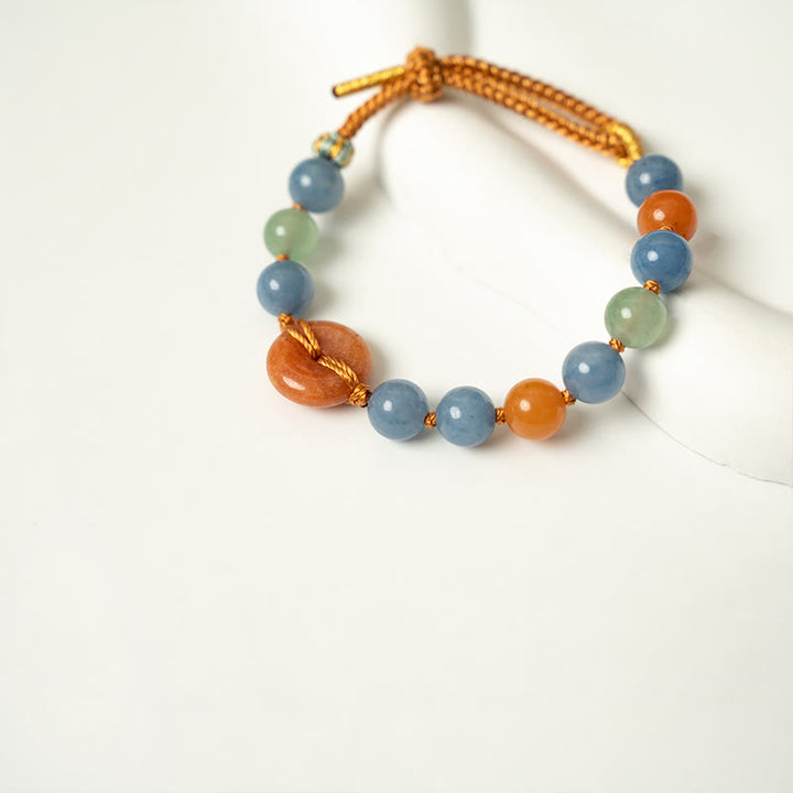 Pulsera curativa con hebilla de paz y aventurina coloreada con Buddha Stones - image 3
