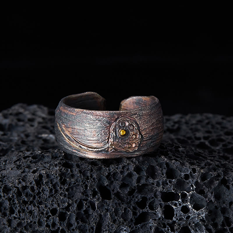 Anillo de equilibrio de loto de plata de ley 999 con Buddha Stones - image 2
