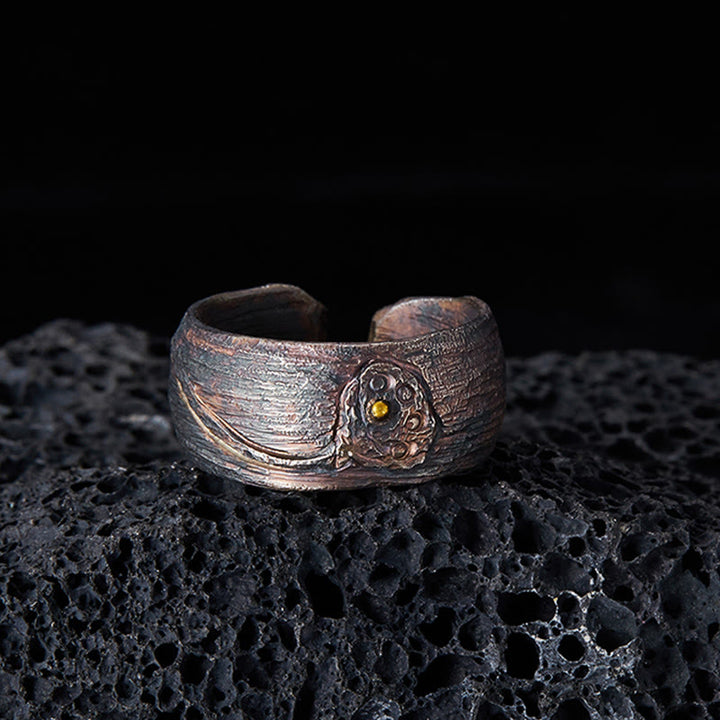 Anillo de equilibrio de loto de plata de ley 999 con Buddha Stones - image 2