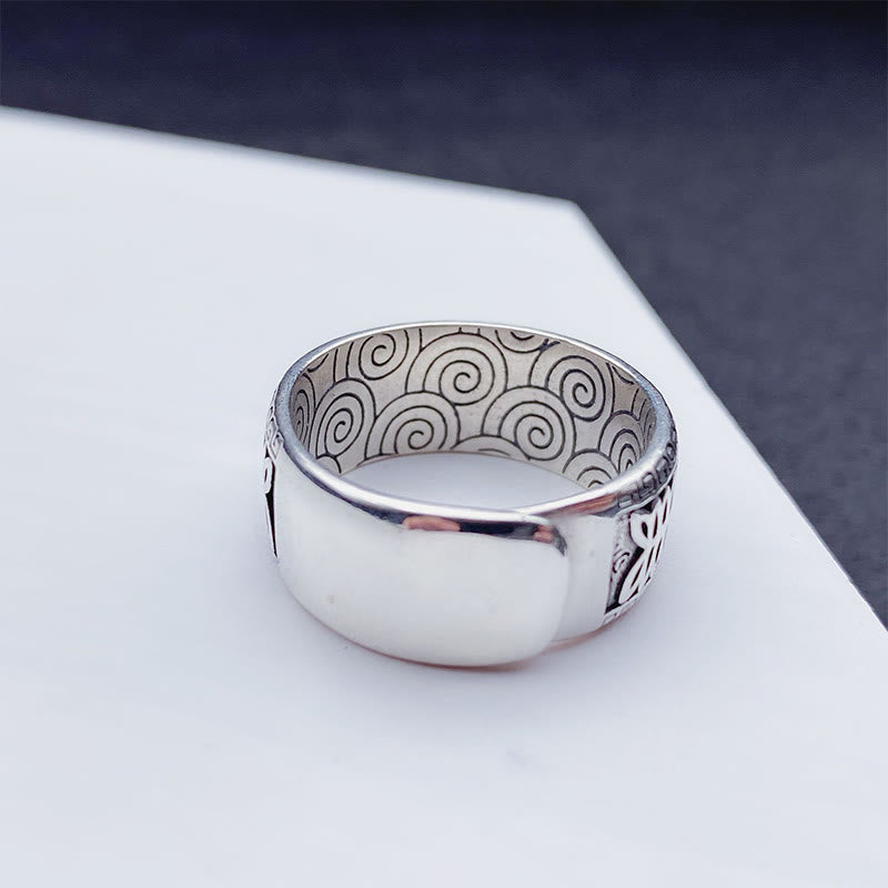 Anillo de riqueza ajustable de cobre con Om Mani Padme Hum y Buddha Stones - image 10