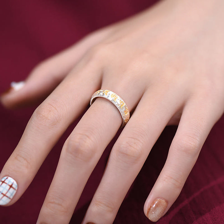 Anillo de equilibrio Om Mani Padme Hum con diseño de martillo de plata de ley 999 y Buddha Stones - image 12