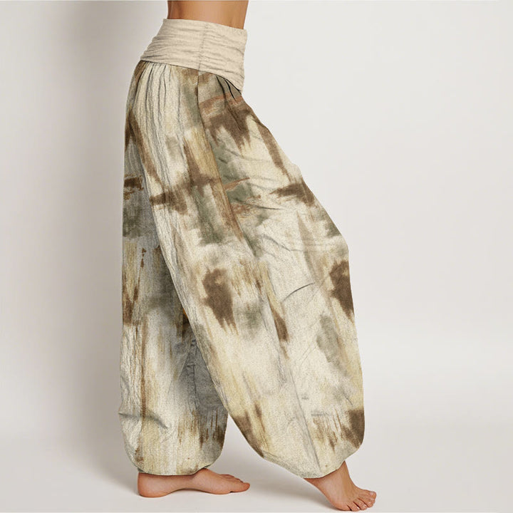 Pantalones Buddha Stones de algodón puro con diseño tie-dye y cintura elástica para mujer