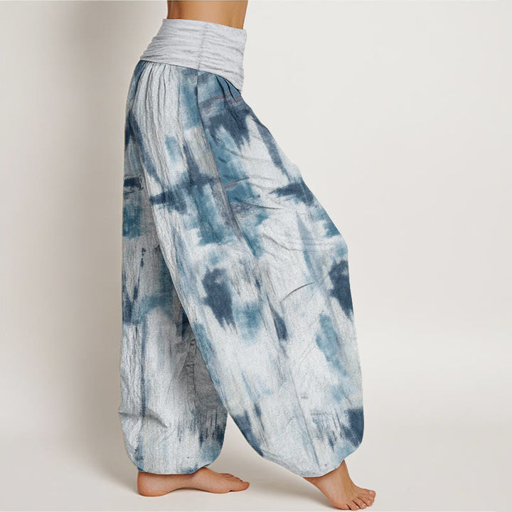 Pantalones Buddha Stones de algodón puro con diseño tie-dye y cintura elástica para mujer