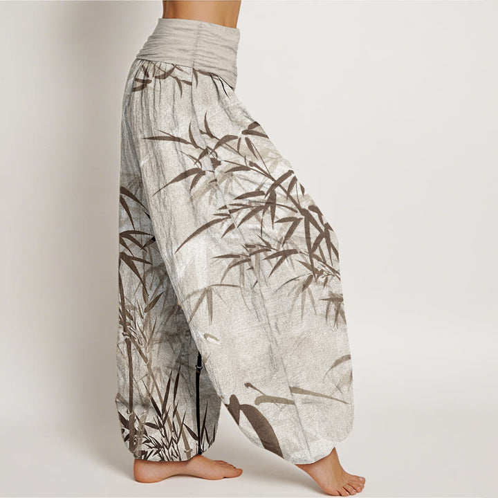 Pantalones harén de cintura elástica para mujer, informales, de algodón puro con Buddha Stones