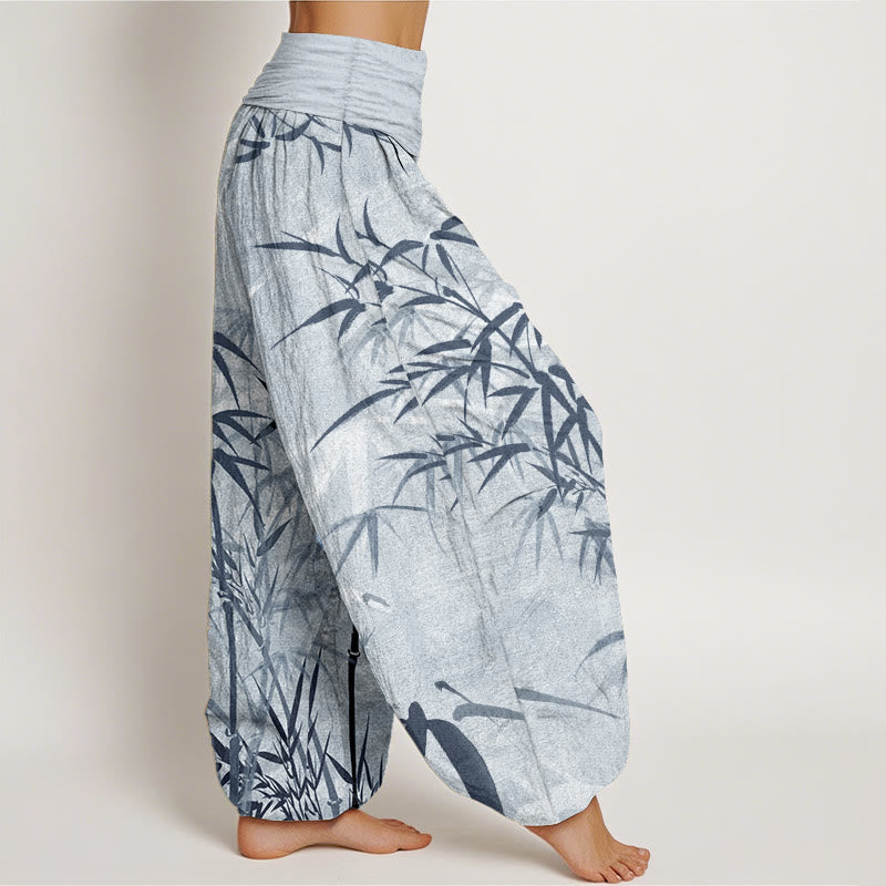 Pantalones harén de cintura elástica para mujer, informales, de algodón puro con Buddha Stones