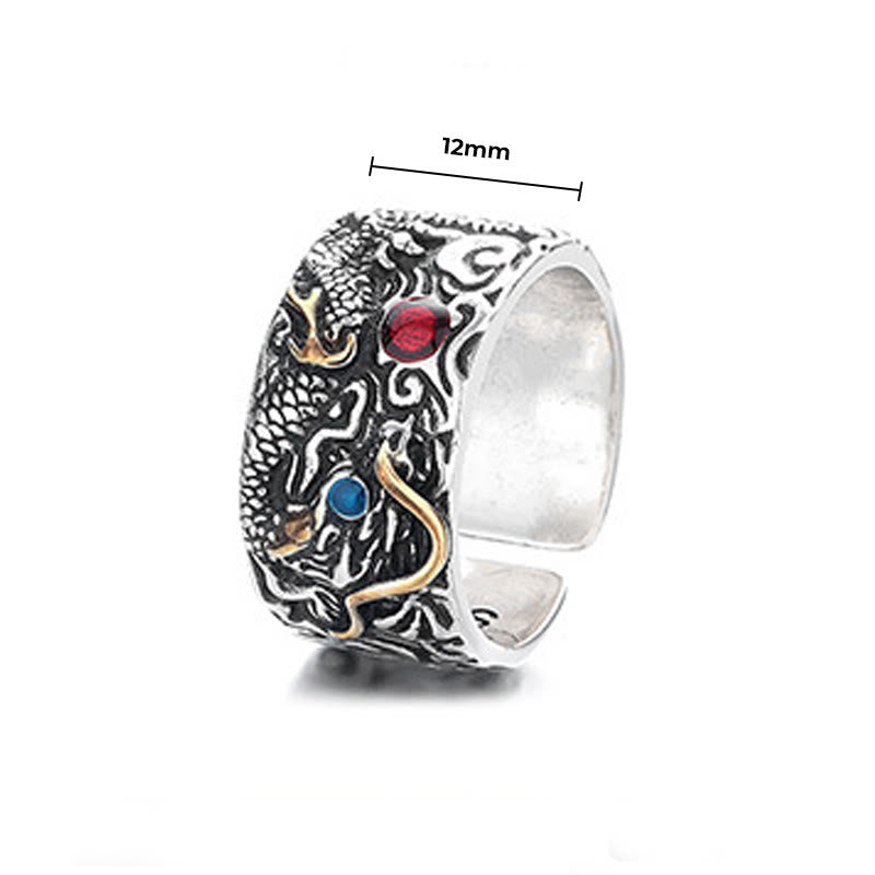 Anillo de equilibrio de plata bañada en cobre con diseño de dragón vintage de Buddha Stones - image 5